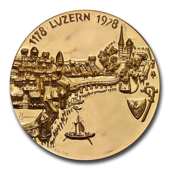 1978 Switzerland Gold Medal Lucerne Canton PF-65 NGC 1978 Switzerland Gold Medal Lucerne Canton PF-65 NGC
